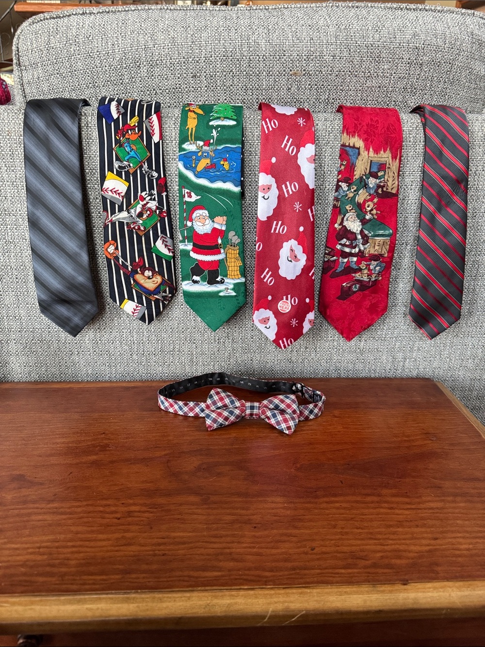 Lot of 6 Men's Neck Ties and 1 Bow Tie